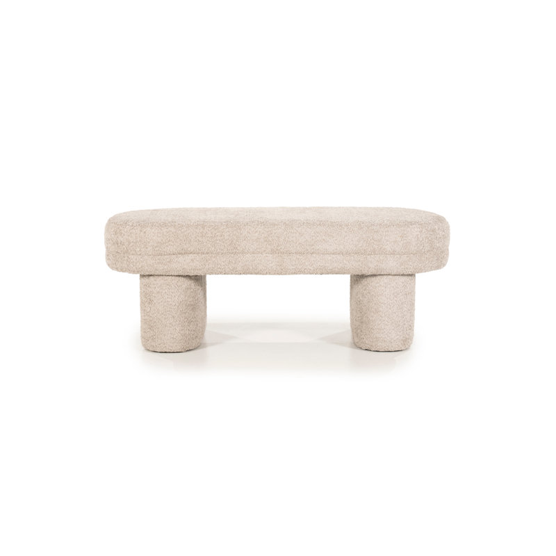 Rama Polyester Upholstered Bench, Taupe