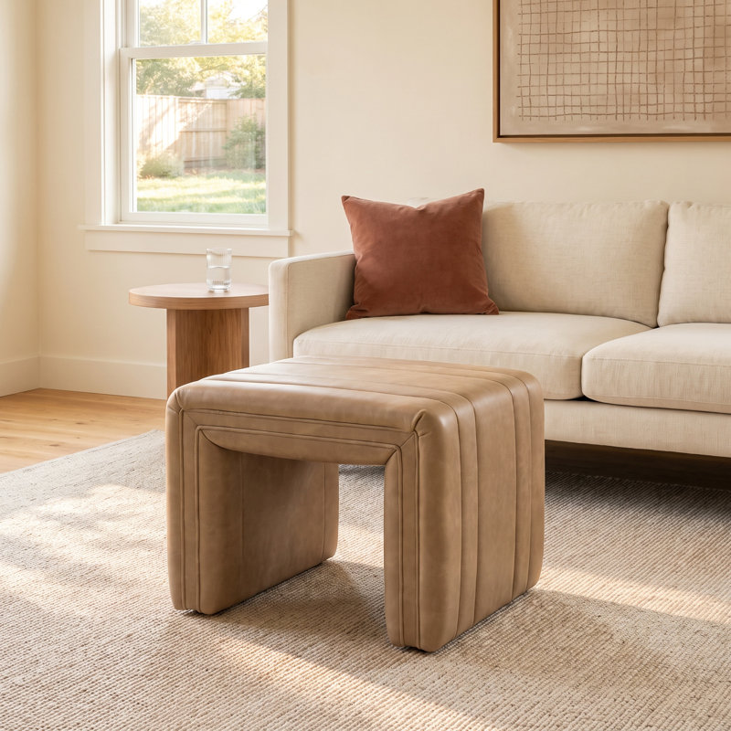 Brandt Upholstered Ottoman, Tawny Brown