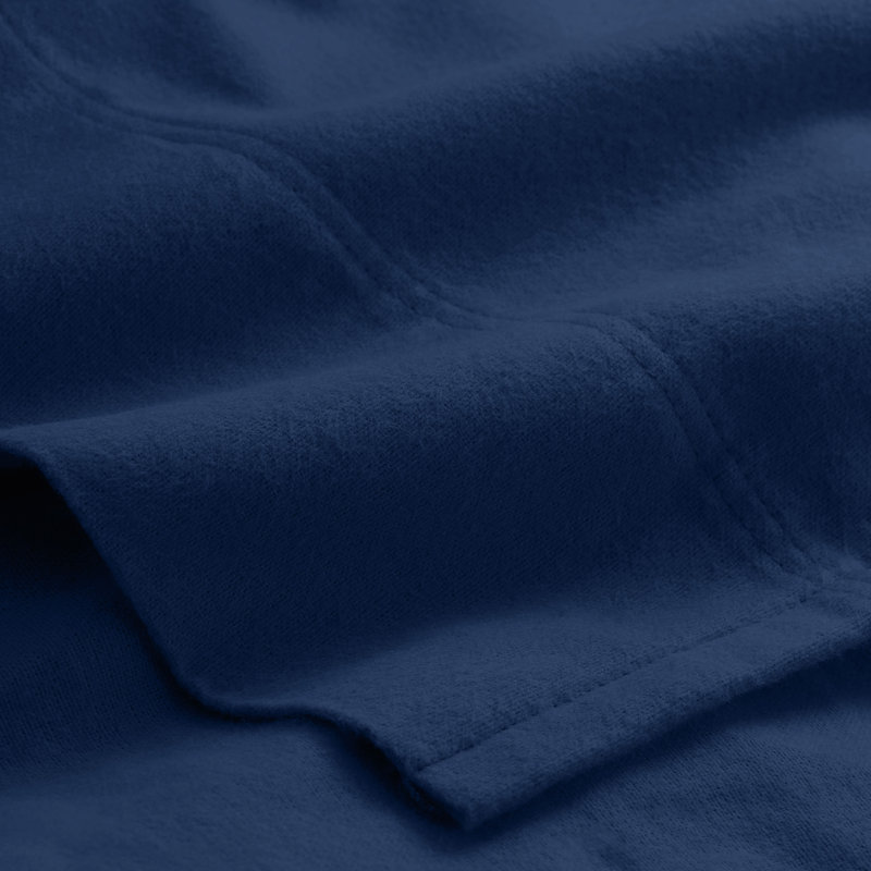 Organic 100% Cotton Flannel Sheet Set, California King Sheet Set with 2 Pillowcases, Dark Blue
