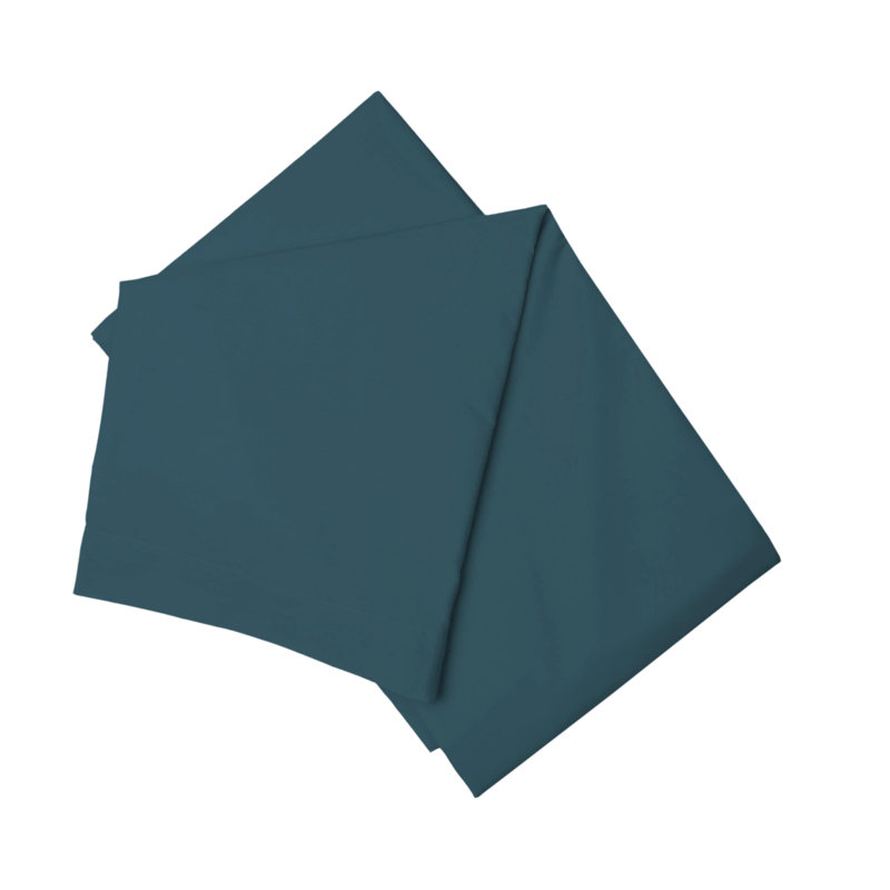 Cotton Blend Percale Flat Sheet, Kingsize (5'), Jade
