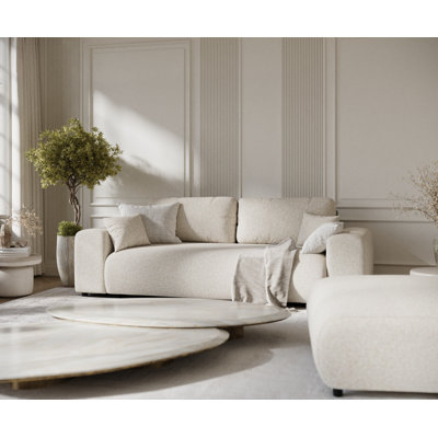Three-seater square arm sofa