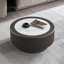 Table basse ronde moderne moderne avec faux autocollants à motif de faux marbre pour salon, petite table avec piédestal robuste