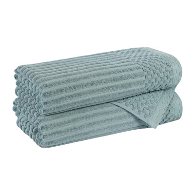 Ensemble de serviettes de bain en coton uni et à carreaux très absorbant Ruvins