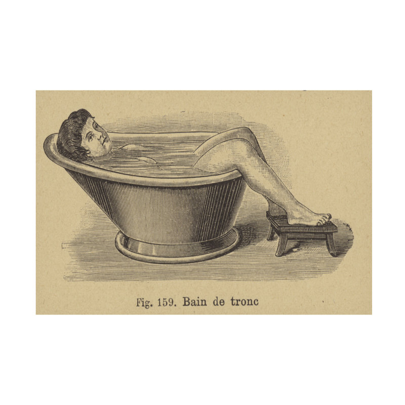 «German School Woman Bathing», art sur toile, 12" H x 19" W