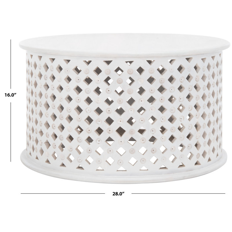 Table basse Maribeth, Blanc délavé