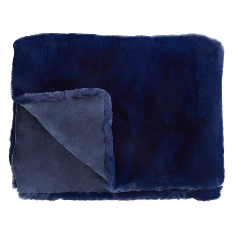 Akiana Bosie Lamina Cream Throw, Navy Blue