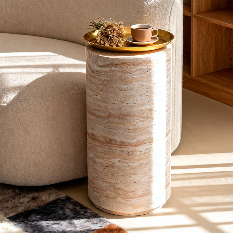 Tall Cylindrical MGO Side Table
