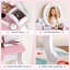Ensemble coiffeuse pour enfants avec éclairage DEL, miroir tricolore - Coiffeuse princesse 3+ avec tabouret et rangement - Blanc-594796977