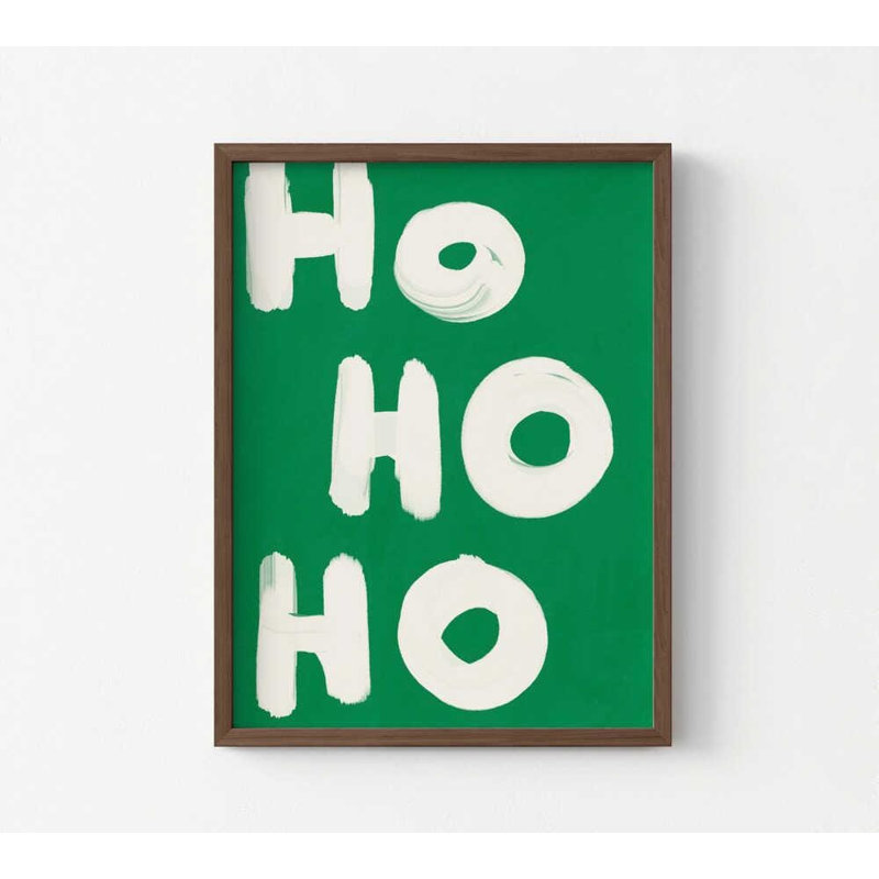 «Hohoho Holiday Art Print», décoration murale de Noël vert, H 18 po x l 24 po, Brun, Ne s’applique pas