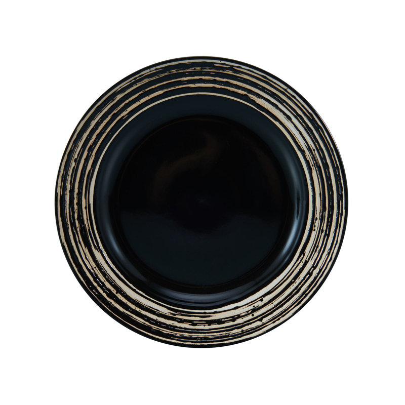 Bryson Black and White Ceramic 16-Piece Dinnerware Set, Service for 4