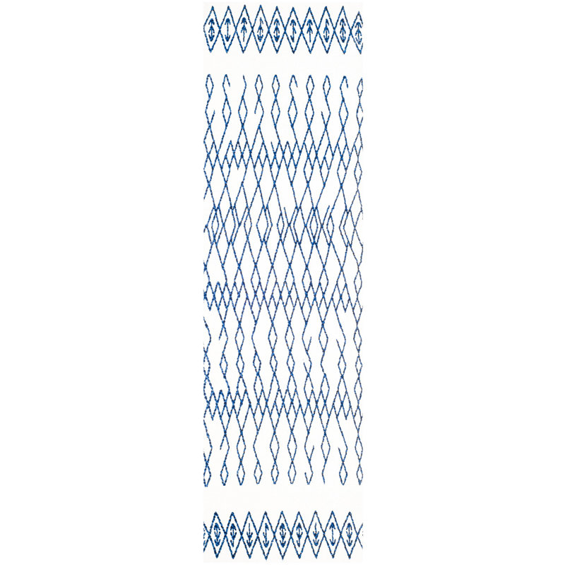 Burrell Cedar Brook Hand Loomed Cotton Geometric Rug, Runner 2'3" x 8'