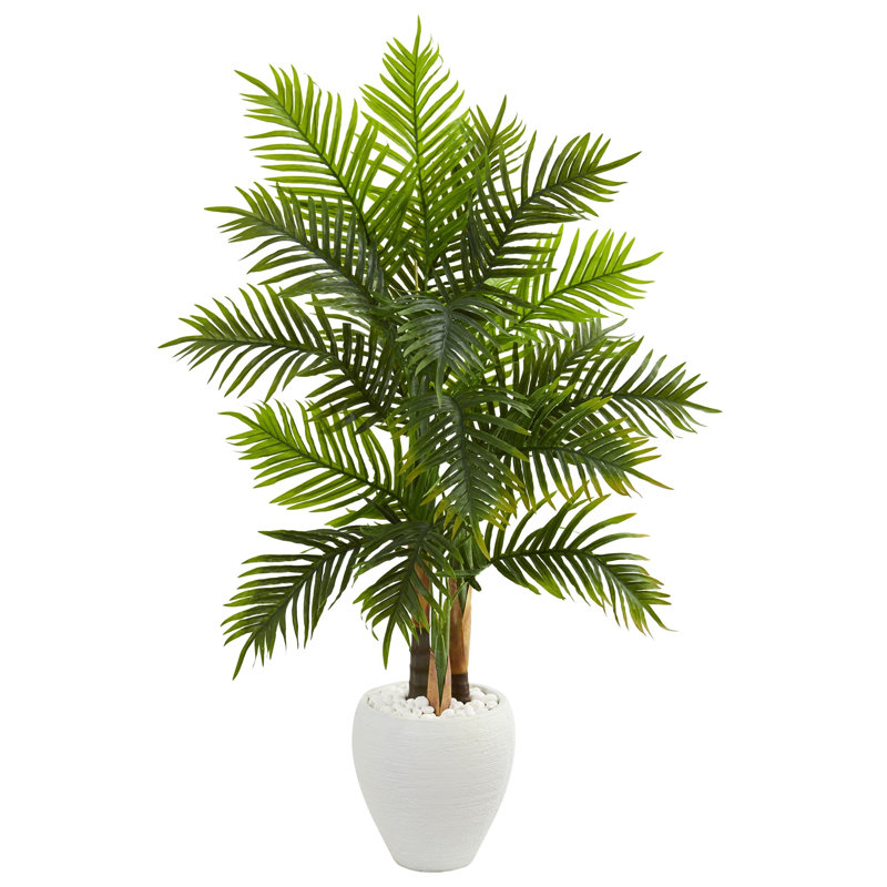 Areca Palm Artificial Tree in White Planter
