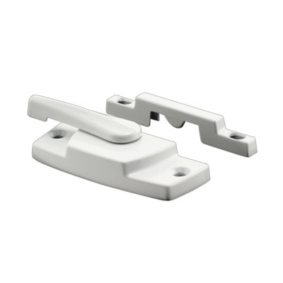 Sash Lock, 2-1/4 in. Hole Centers, Fits Single and Double Hung Windows, Diecast, White (Single Pack)