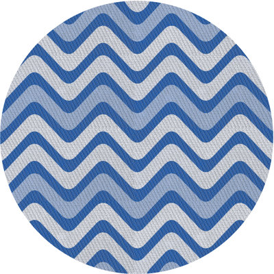 Chevron bleu/blanc/Tapis décoratif gris