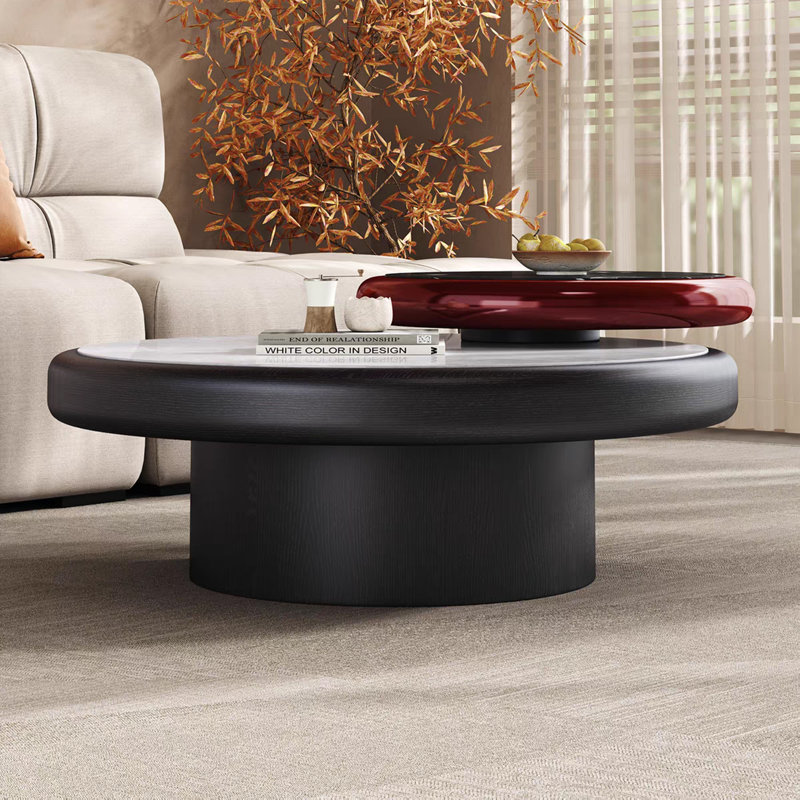 Elegant Coffee Table with Rotatable Small Top