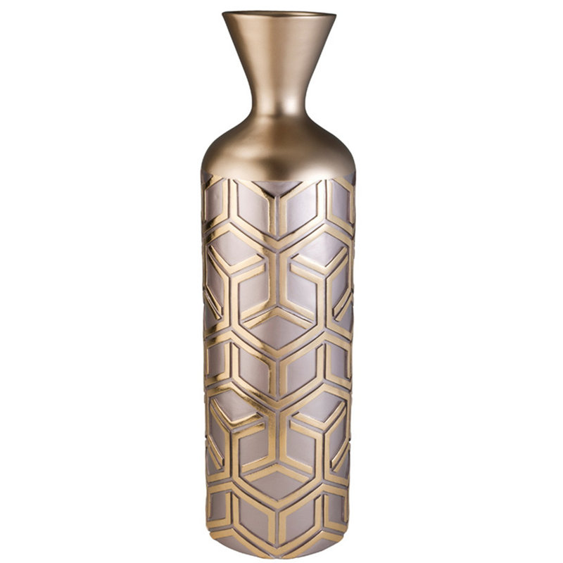 Modern Decorative Vase, Indoor Accent Vase, Gold/Gray