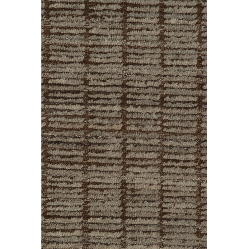 Wool Striped Area Rug in Brown/Gray