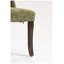 Ensemble de 2 chaises de salle à manger rembourrées modernes, tissu chenille vert avec pieds en bois massif
