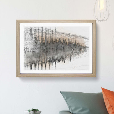 Winter in Cuejdel Lake in Romania in Abstract - Picture Frame Graphic Art Print