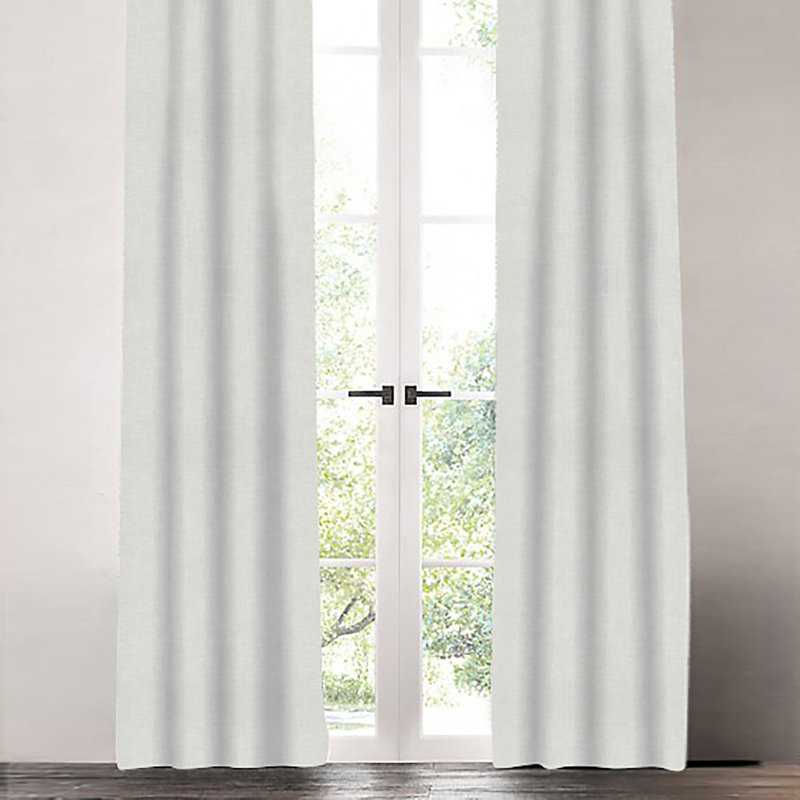 Solid Linen Room Darkening Curtains / Drapes Single Panel, 50" W x 84" L, Snow