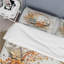 Couronne de fleurs beige et orange I - Ensemble de housse de couette floral - Polyester microfibre-110397454