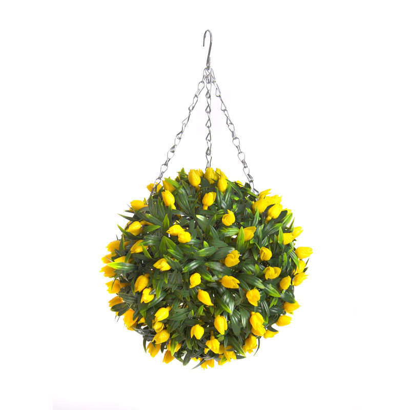 28cm Faux Flowering Plant, Yellow
