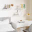 Ensemble de 3 tablettes flottantes murales en bois blanc rustique pour le rangement et la présentation