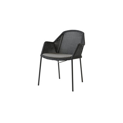 Breeze Stacking Patio Dining Armchair with Cushion