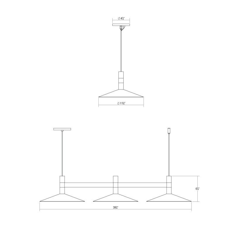 Contemporary Brass Systema Staccato Linear LED Pendant