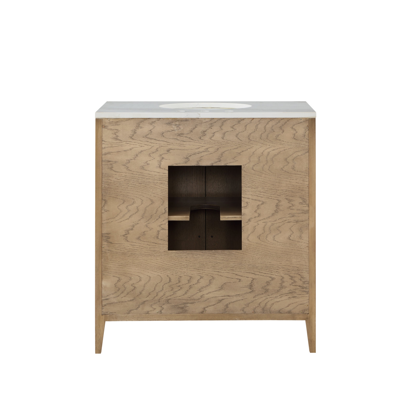 Alsup 30" Acacia Single Bathroom Vanity, White, Wire Brushed Oak