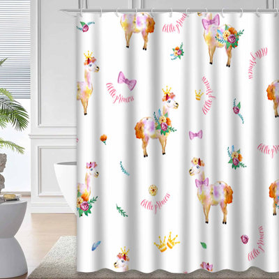 Rideau de douche avec 12 crochets aquarelle