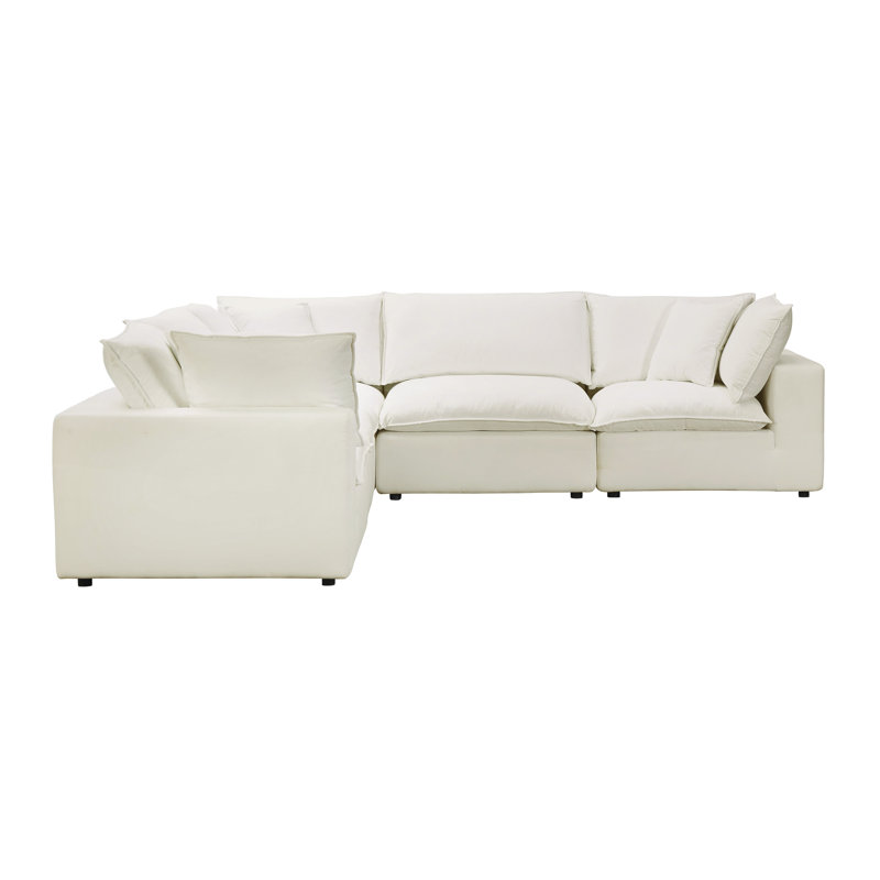 Canapé modulaire en L 5 pièces Ellaria, Crème Livesmart®