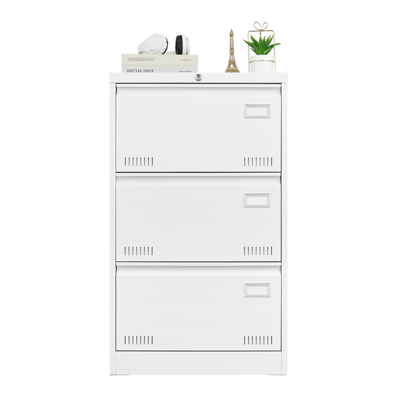 Classeur verrouillable en métal blanc