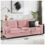 Canapé 83,5 po en velours côtelé rose moderne avec porte-gobelets - Canapé 3 places compressé pour le salon-504142003