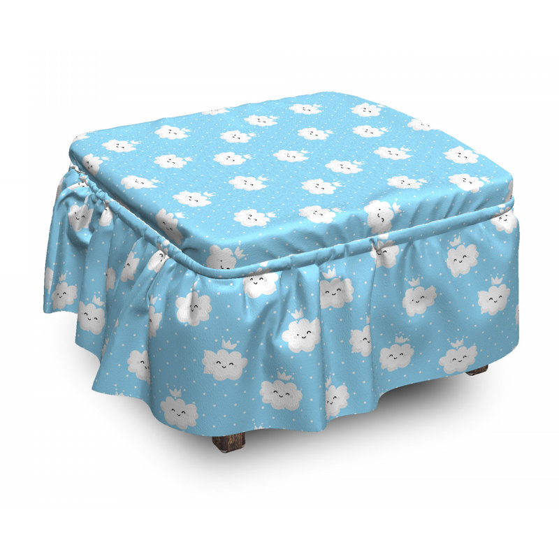 Housse pour repose-pieds pois points clouds