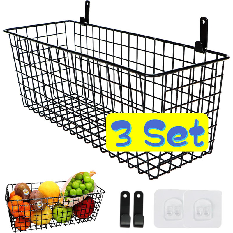 Ensemble de 3 paniers muraux suspendus [très grand], L 5,50 po x H 14,70 po x P 5,50 po