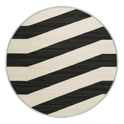  Tapis lavable rayé gris anthracite lavable