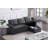 Upholstered Pull Out Sectional Sofa With Chaise-1053960612