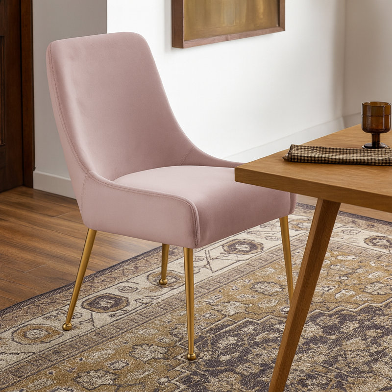 Owen Velvet Upholstered Side ChaiR, Pink Velvet