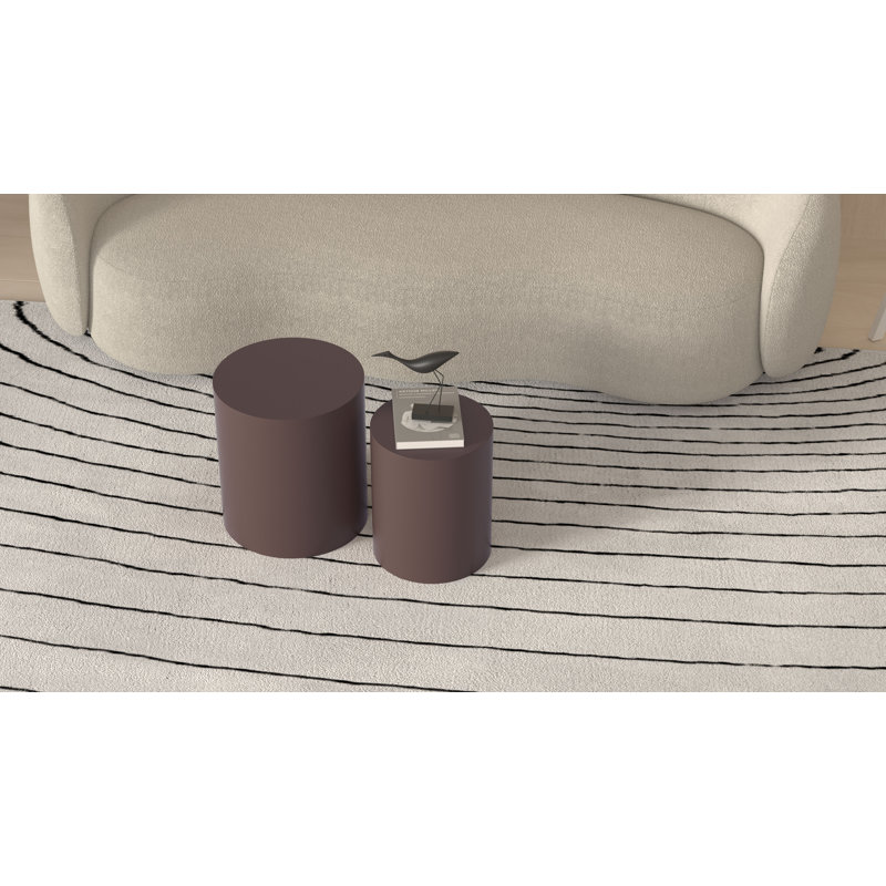 Weitzman Faux Wood Round Nesting Side Tables