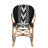 Brentin Rattan Arm Chair in Black/White/Natural Brown
