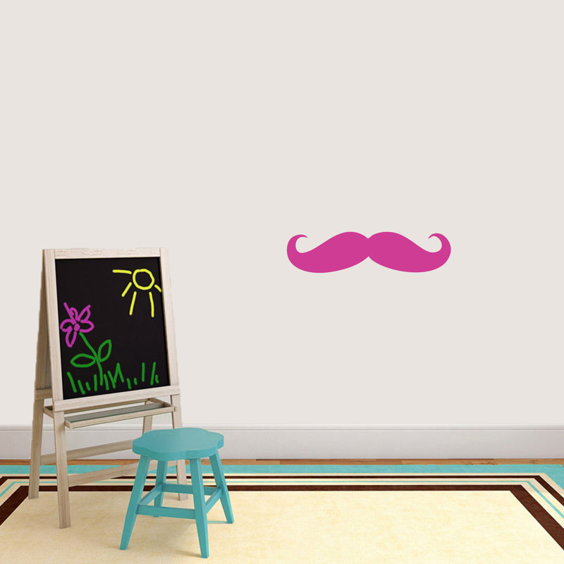 Décalcomanie murale mustache Milbrandt, Rose vif