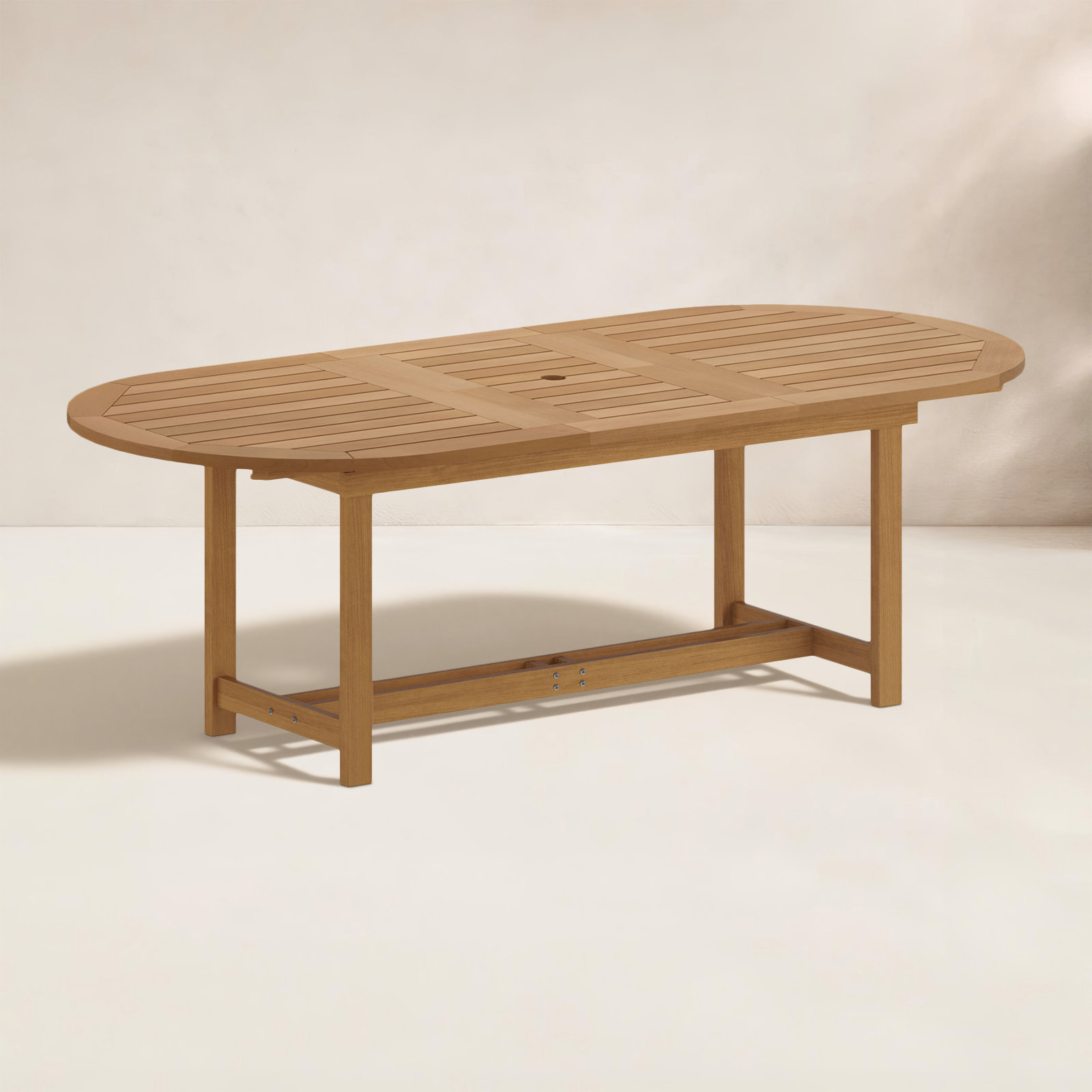 Alyisa 71'' Extendable Outdoor Dining Table, Light Wood
