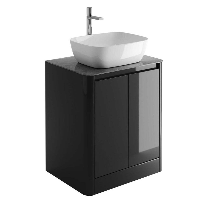  650mm Free Standing Single Bathroom Vanity, Titanium Grey, Grey