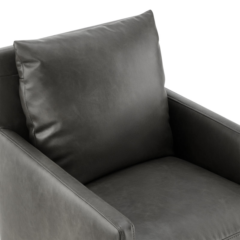 Fauteuil Alayaa, Similicuir gris