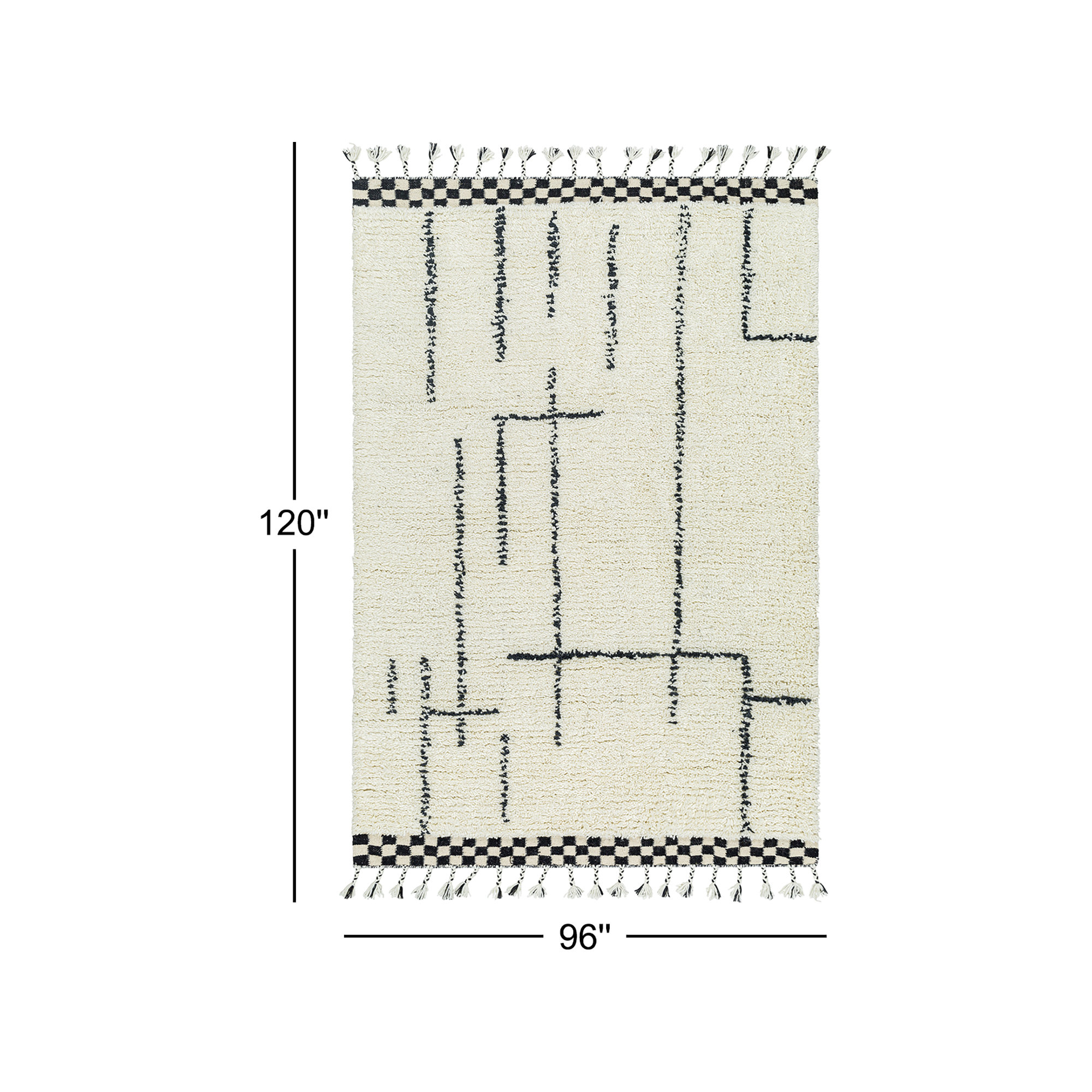 Keon Handmade Wool Cream Rug, Rectangle 8' x 10'