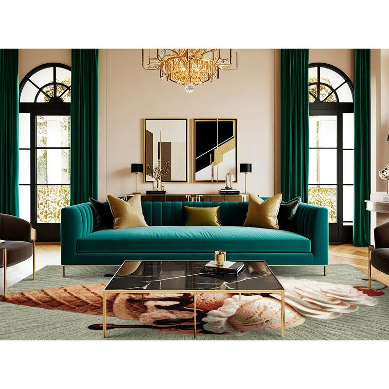  Tapis lavable à motif de desserts Sundae, Rond 6 pi