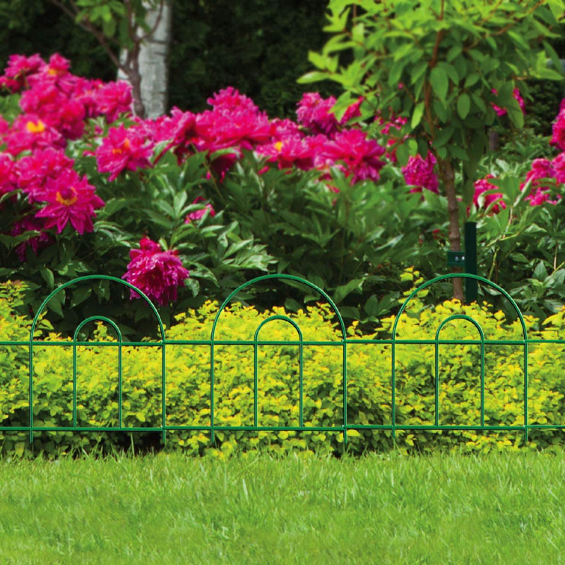 Garden Zone Green Metal Border Fencing, 18'' H x 96'' W