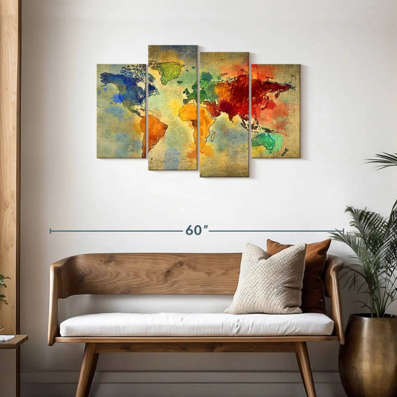 Aliaz World Travel Map, 27" H x 43" W