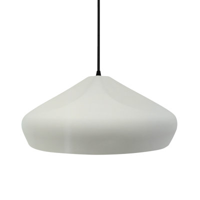 Radiance - Crease 1-Light Pendant - Matte White - Matte Black - 15.25"W x 6.5"H - Dedicated LED - Black Cord
